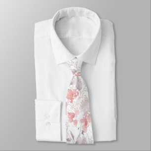 PixDezines Watercolor Sweetpeas Blush Pink Mauve Tie