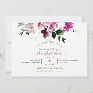 PixDezines Watercolor Sweetpeas Cherry Red Invitation
