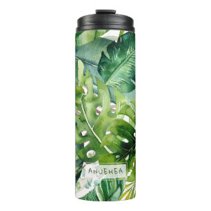 PixDezines Watercolor Tropical Foliage Thermal Tumbler