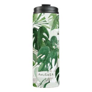 PixDezines Watercolor Tropical Foliage Thermal Tumbler