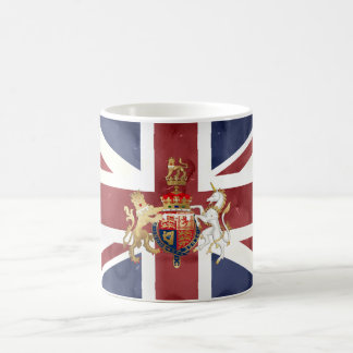 PIXDEZINES WATERCOLOR UNION JACK and INSIGNIA Coffee Mug