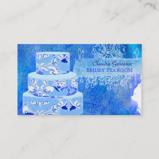 PixDezines wedding cakes/watercolor affects Business Card (Front)