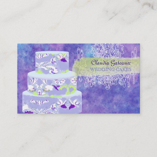 PixDezines wedding cakes/watercolor affects Business Card (Front)