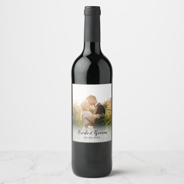 PixDezines Wedding Photo Wine Label (Front)