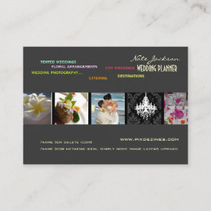 PixDezines wedding planners/diy colours+fonts Business Card