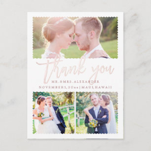 PixDezines Wedding Thank You/Blush Pink Script Postcard