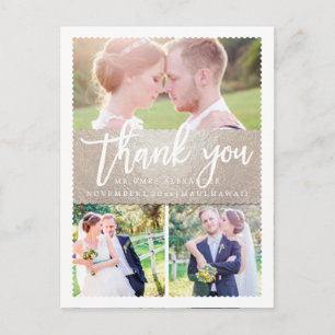 PixDezines Wedding Thank You/Faux Silver/Script Postcard