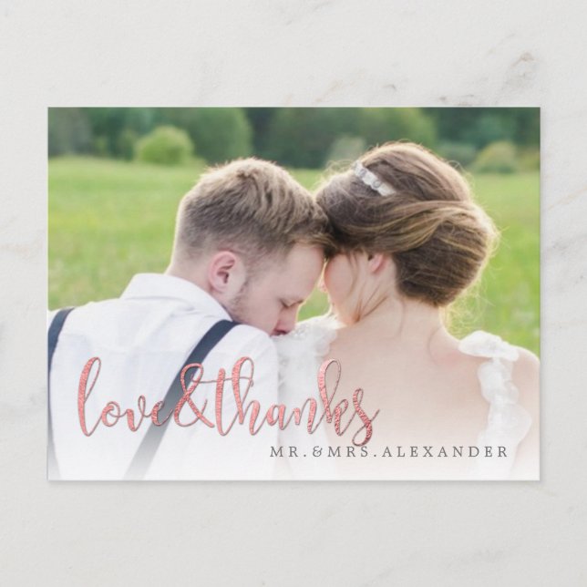 PixDezines Wedding Thank You/Fun Script Postcard (Front)