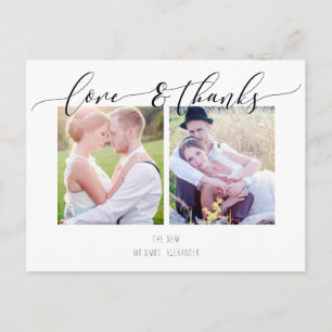 PixDezines Wedding Thank You/Modern Calligraphy Announcement Postcard
