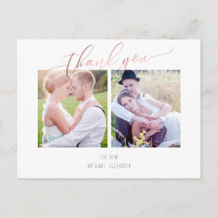 PixDezines Wedding Thank You/Modern Calligraphy Announcement Postcard