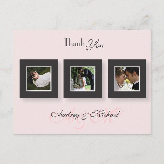 PixDezines Wedding Thank you photos/DIY colour Postcard (Front)