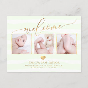 PixDezines Welcome Birth Announcement/Heart Announcement Postcard