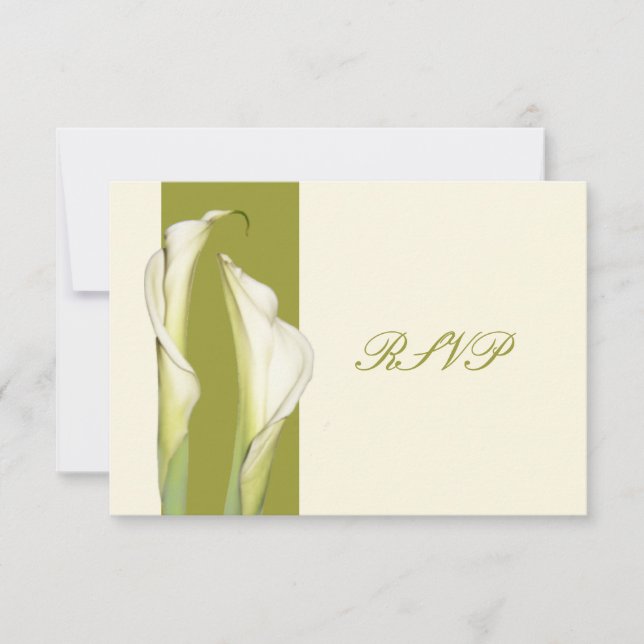 PixDezines white calla lilies/diy background RSVP Card (Front)
