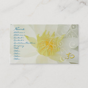 PixDezines white lotus/water lily + pearly swirls Business Card