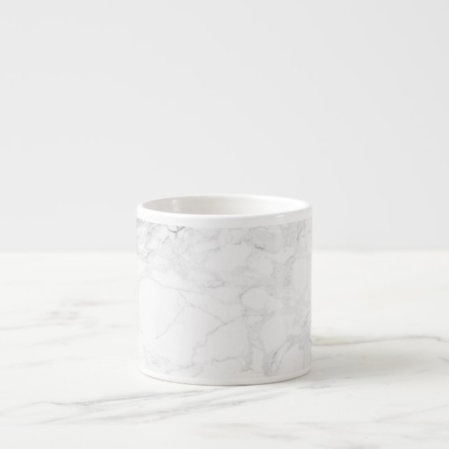 PixDezines WHITE MARBLE Espresso Cup (Front)
