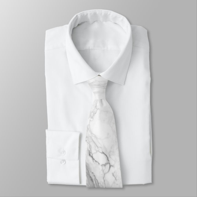 PixDezines White Marble Slab Tie (Tied)