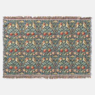 PixDezines William Morris Strawberry Thief Throw Blanket