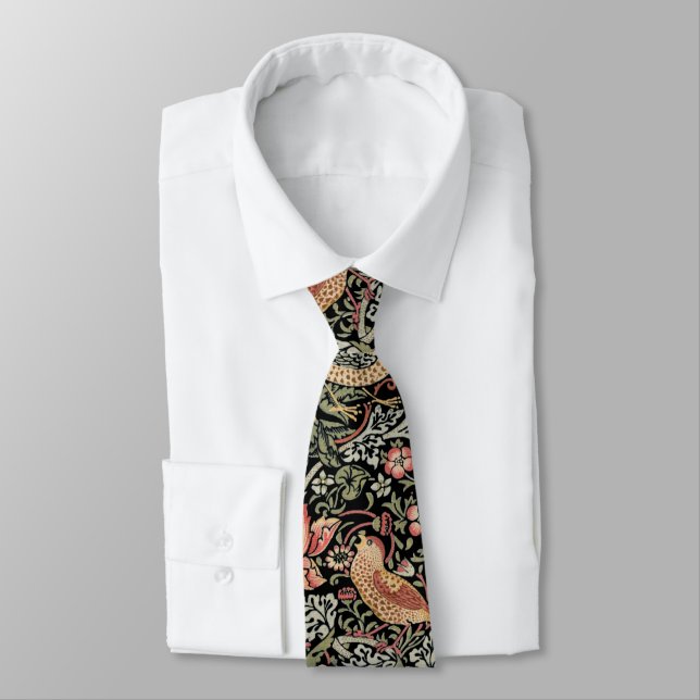 PixDezines William Morris Strawberry Thief Tie (Tied)