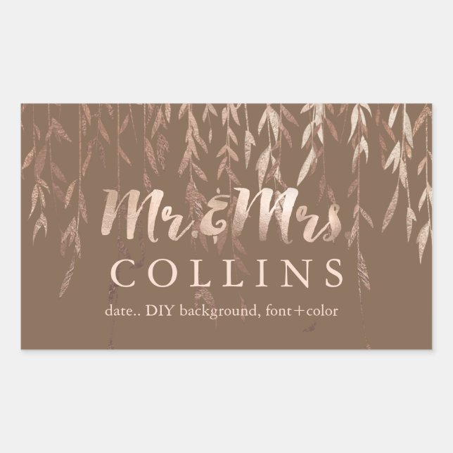PixDezines Willow/Faux Pink Gold/DIY background Sticker (Front)