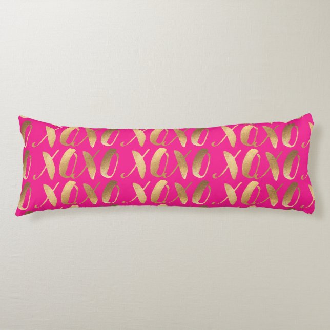 PixDezines XOXO/Faux Gold/DIY background colours Body Pillow (Front)