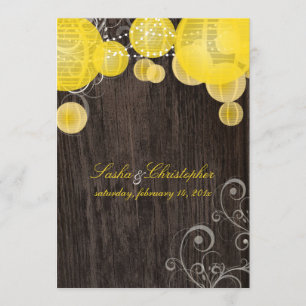 PixDezines yellow lanterns/outdoor wood panels Invitation