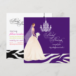 PixDezines zebra bridal brunch/DIY Colour+Text Invitation