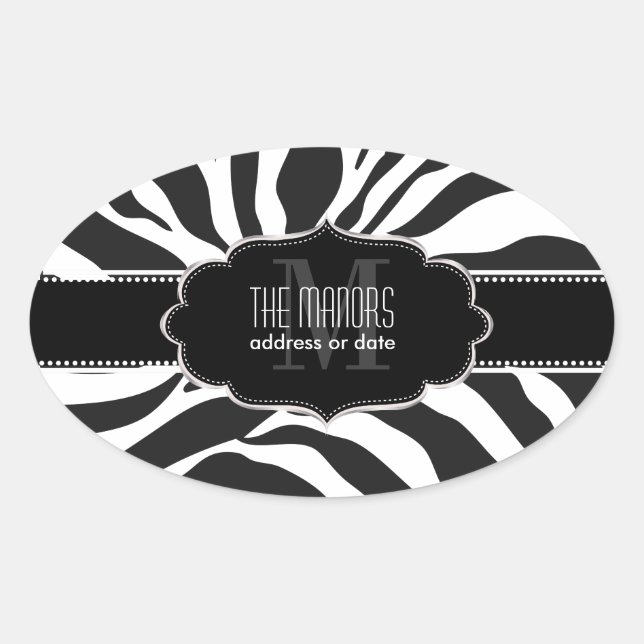 PixDezines zebra/DIY colours Oval Sticker (Front)