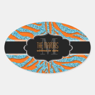 PixDezines zebra/DIY colours Oval Sticker