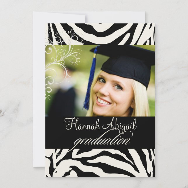 PixDezines Zebra Print 2011 Graduation Invites (Front)