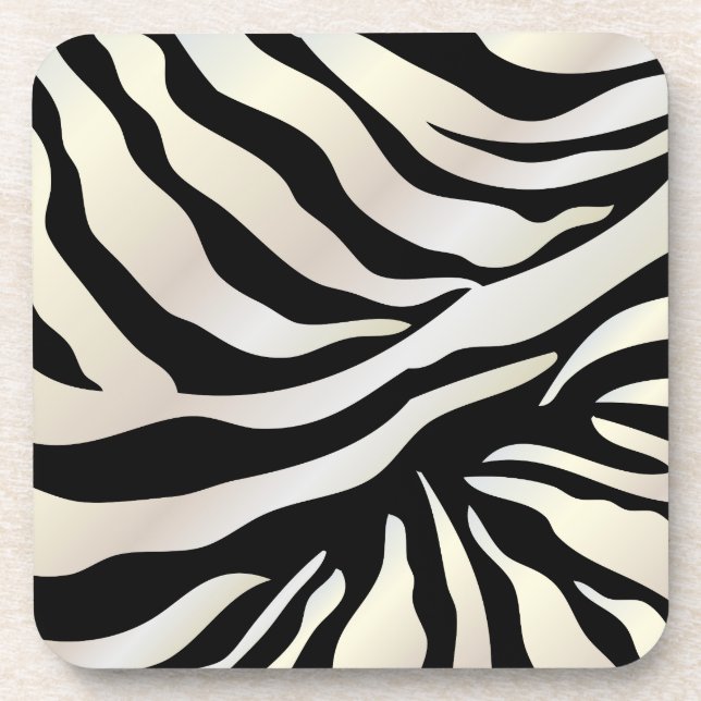 PixDezines Zebra print/DIY colours Coaster (Front)