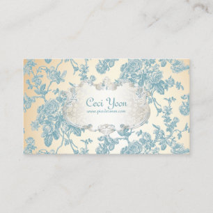 PixDezinves toile/blue roses/DIY background Business Card