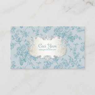 PixDezinves toile/teal roses/DIY background Business Card