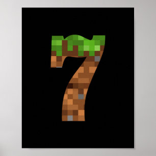 Pixel 7yr Birthday Number Seven 7 Year Old 7th Vid Poster