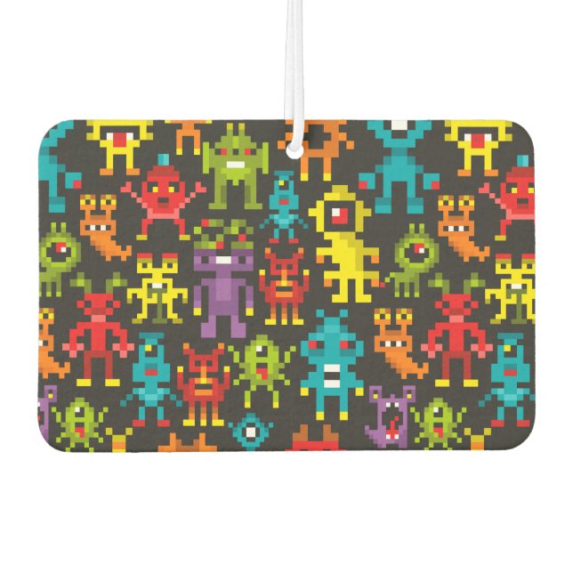 Pixel 8bit monsters air freshener (Front)
