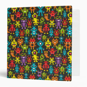 Pixel 8bit monsters binder