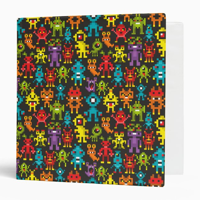 Pixel 8bit monsters binder (Front/Inside)