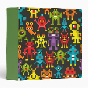 Pixel 8bit monsters binder