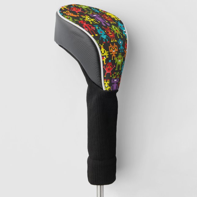 Pixel 8bit monsters golf head cover (Angled)