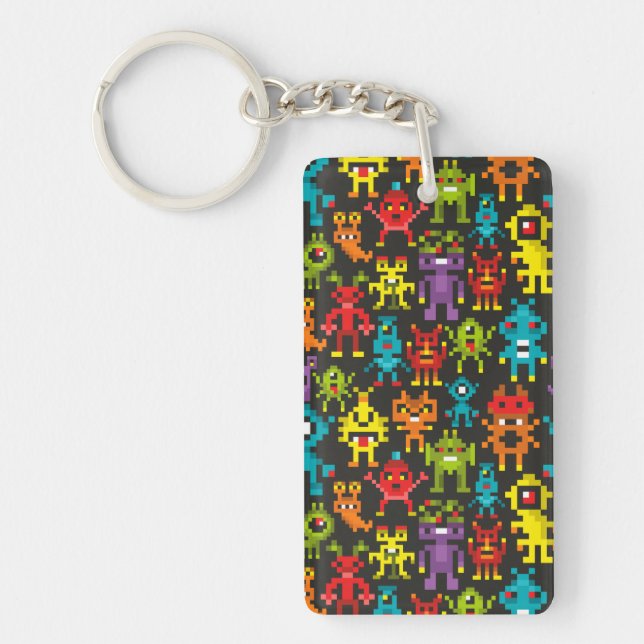 Pixel 8bit monsters keychain (Front)