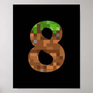 Pixel 8yr Birthday Number Eight 8 Year Old 8th Vid Poster