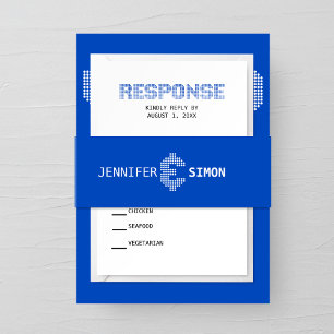 Pixel Ampersand Wedding Invitation Belly Band