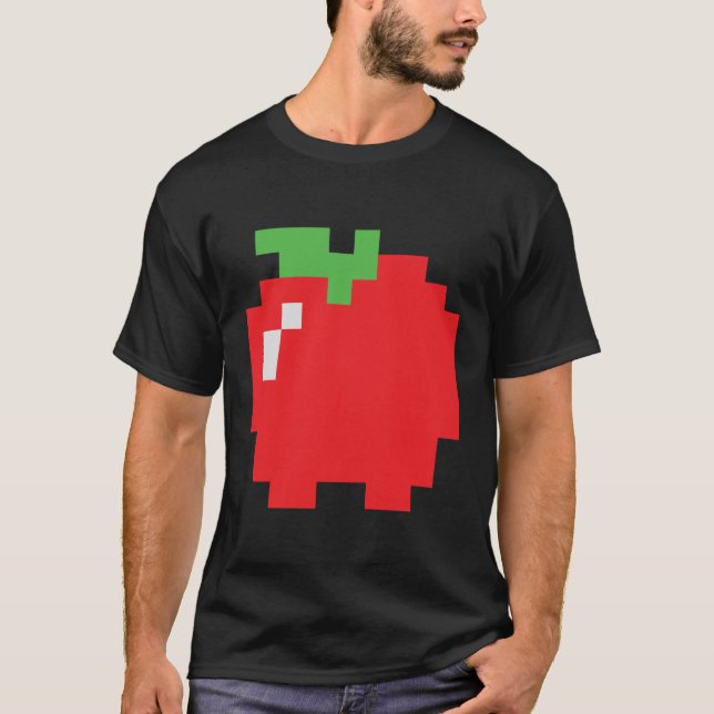 Pixel Apple 80s Video Game Halloween Group Costume T-Shirt (Front)