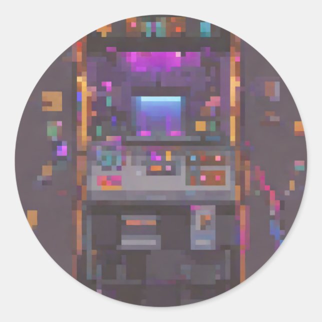 Pixel Arcade Console Controller Gamer Sticker (Front)