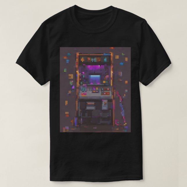 Pixel Arcade Console Controller Gamer Sticker T-Shirt (Design Front)