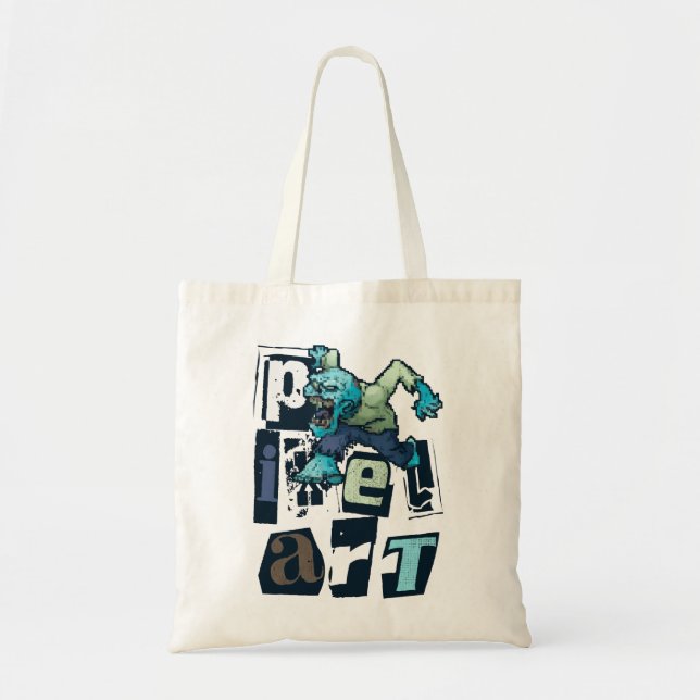 Pixel art and monster tote bag (Front)