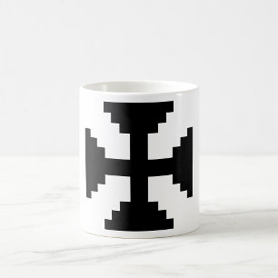 Pixel Art Black Cross Symbol  Coffee Mug
