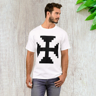 Pixel Art Black Cross Symbol  T-Shirt