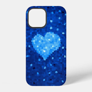Pixel Art Blue Heart Retro Gamer Love iPhone 12 Case