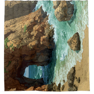 Pixel art cave on the beach