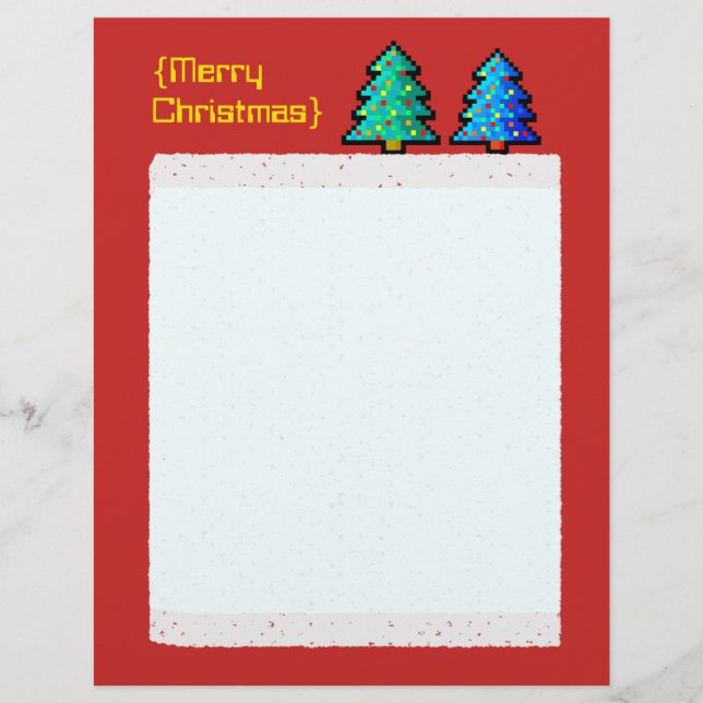 Pixel art Christmas tree green with decorations (Front)
